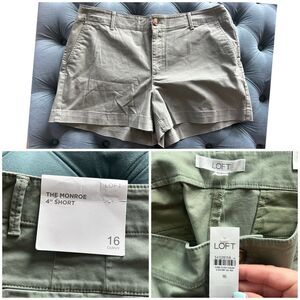 Ann Taylor Loft The Monroe 4” Short Size 16 Curvy Green NWT